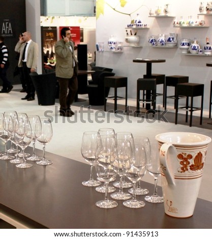 VERONA - APRIL 08: People visit tasting areas through the wine production stands at Vinitaly, international wine and spirits exhibition April 08, 2010 in Verona, Italy.