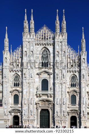 Cathedral of Duomo in Milano, gothic architecture background
