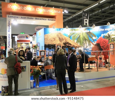 MILAN, ITALY - FEBRUARY 17: People visit national tourism exhibition area at BIT, International Tourism Exchange Exhibition on February 17, 2011 in Milan, Italy.