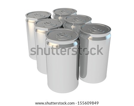 blank packaging 3d render of drinking soda or beer cans