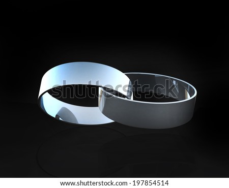 Concept for wedding and couples joined together forever in matrinomy on grey background