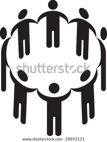 stick people holding hands in circle. +people+holding+hands