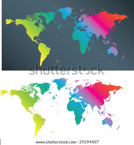 world map continents blank. world map continents color