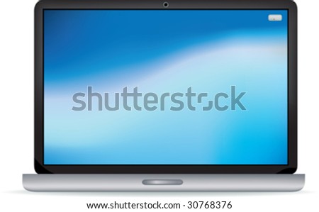 stock vector : Modern lack and silver gradient mesh flat screen laptop Black And Silver. stock vector : Modern lack and silver gradient mesh flat screen laptop