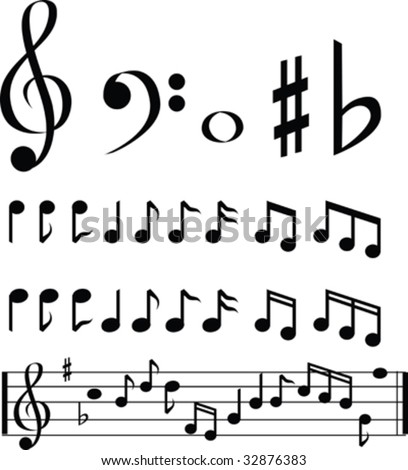 Black And White Music Notes. lack and white music note