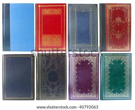 Big set of old book covers front view