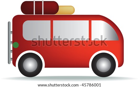stock vector bright red camper van symbol as an illustration
