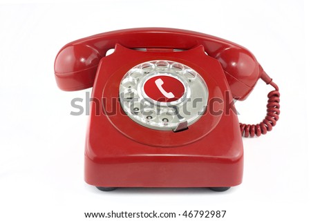 Fashioned Telephone on Red Old Fashioned Style Telephone From 1970 S Stock Photo 46792987