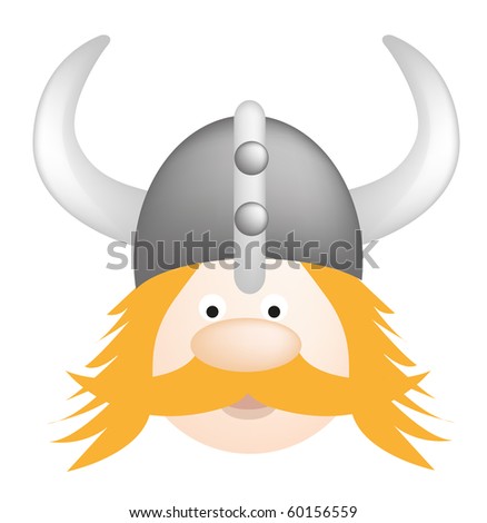 Cartoon Girl Viking. stock vector : Cartoon