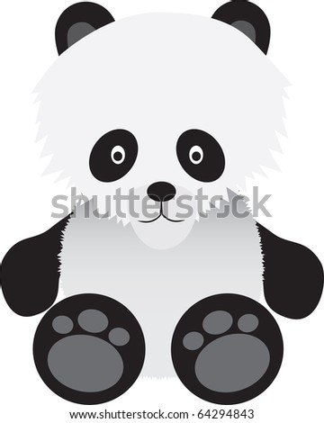 stock vector : cute cartoon illustration of a baby panda bear