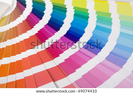 colour spectrum of swatches as used by a graphic designer or painter