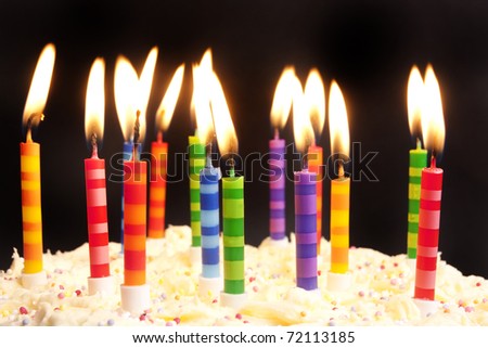 Birthday Cake Shot on Stock Photo   Happy Birthday Cake Shot On A Black Background With