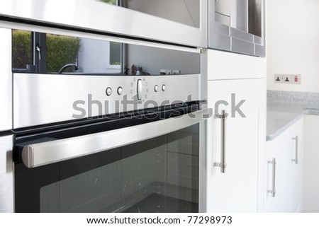 modern electric kitchen oven in a modern unit