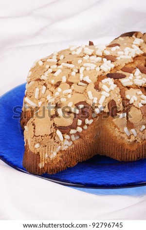Colomba pasquale (Easter Dove). It is a typical italian eastern cake. It is similar to panettone and has the shape of a dove.