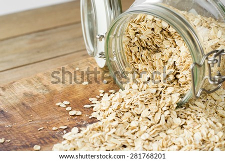 Porridge oats in the jar