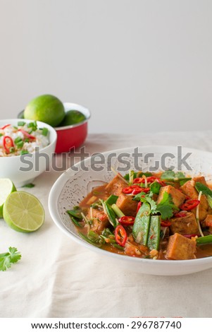 Tofu stir fry- asian vegan meal