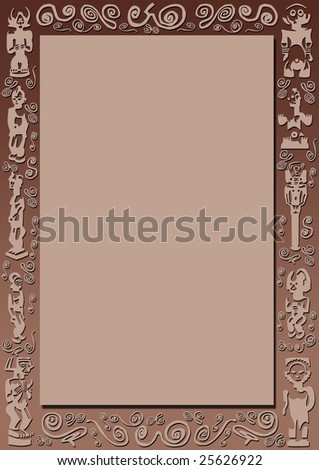 brown border with african signs