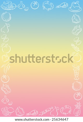 pastell gradient colored background with white food symbols around