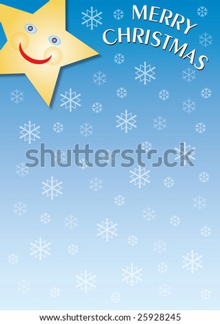 blue gradient background with a golden laughing star in the top and the lettering 