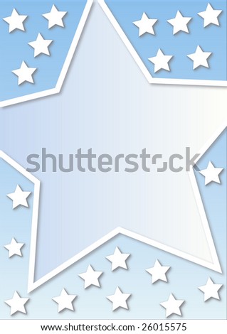 lightblue gradient background with many white stars and one big star for filling with content