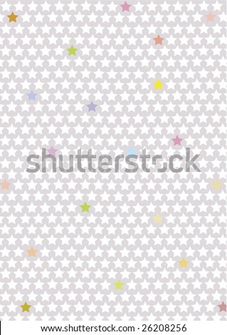 white background with many grey stars and some colored stars