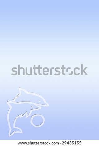blue gradient background with two jumping dolphins in the bottom