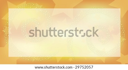 golden greeting card in landscape format with  a transparent frame for content to be added