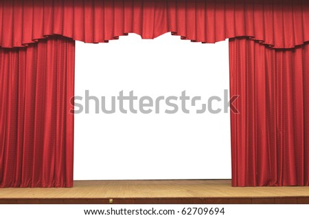 Isolated Red Draped Theater Curtains Series