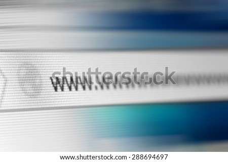 Closeup of Http Address in Web Browser in Shades of Blue - Shallow Depth of Field
