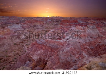 Xinjiang colorful Geology   Has ever was film screen locus