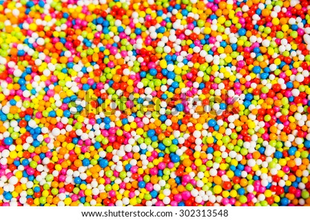 The colorful of little sprinkles , jimmies for cake decoration or ice cream topping for background