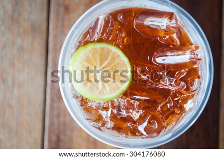 Take away Cocktail Long Island Iced Tea in plastic glass