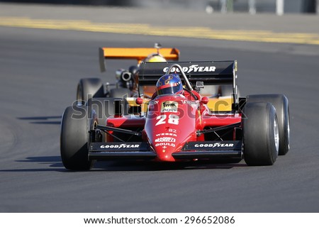 SYDNEY AUSTRALIA-JUNE 2015, Guido Belgiorno-Nettis in action driving a Ferrari 156/85 Turbo F1 at the Sydney Retro Speedfest, Sydney Motorsport Park on the 6 & 7 June 2015, in Australia