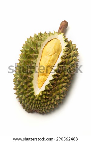 Durian on white background fruit from thailand
