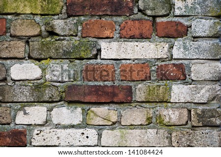 brick wall - various colors bricks - background