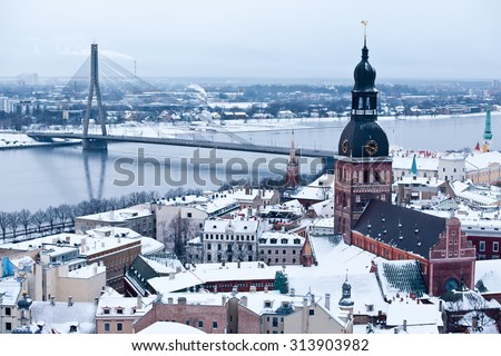 The general view of old city of Riga, Latvia, East Europe
