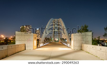 Toronto, Canada - September 10, 2011: Humber Bay Bridge at night