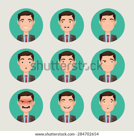 emotions faces vector characters