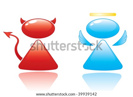 Angel And Devil Vector Icons - 39939142 : Shutterstock