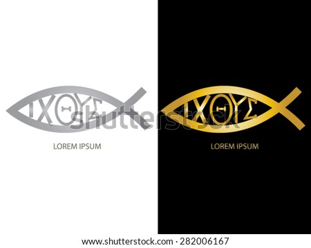 Abstract mark fish silver and gold logo vector Abstract mark fish silver and gold logo vector