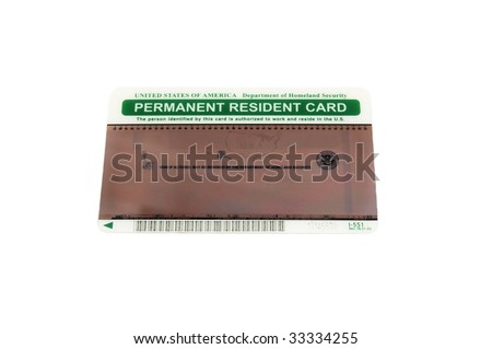 stock photo : USA Permanent Resident card aka Green Card