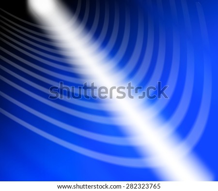 A white light travels along a graduated black to blue background which has off white curves, suggesting a tunnel