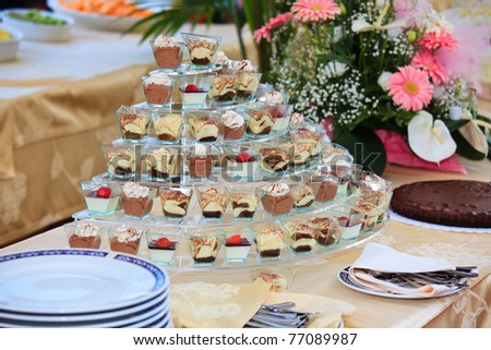 Sweet buffet - Catering food at a wedding party