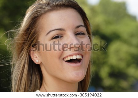 Laughing young woman.