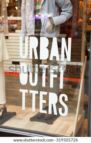 New York, New York, USA - March 14, 2011: An Urban Outfitters clothing store window on 5th avenue in Manhattan.