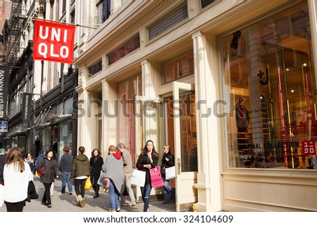 New York, New York, USA - November 3, 2011: The Uniqlo store in the Soho area of Manhattan. Uniqlo is a Japanese maker of mostly casual clothing. They have many outlets throughout the world.