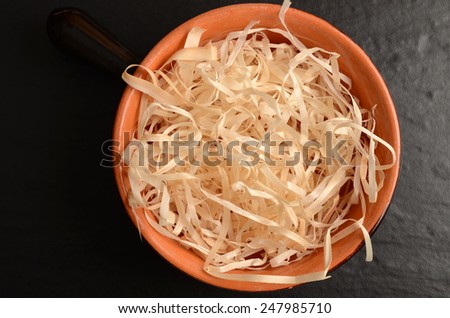 Hay straws in a bowl