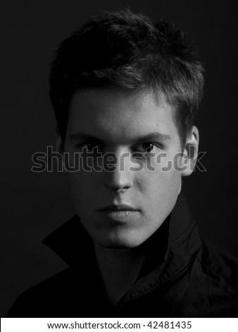 Studio shot of a handsome young male model