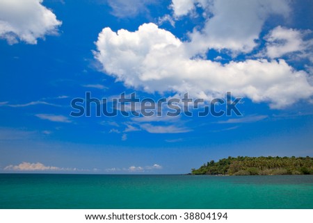 Far island and big sky