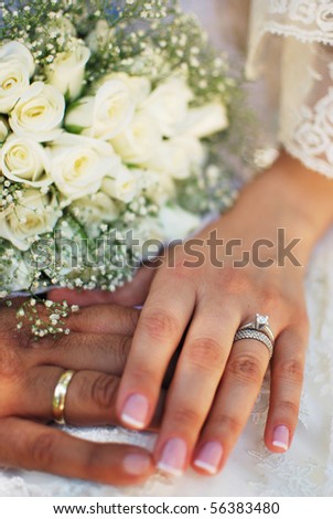 stock photo wedding bride and groom rings
